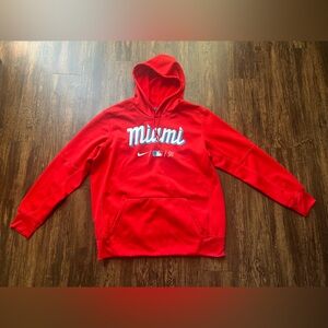 Nike Dri-Fit Miami Marlins Hoodie Sweatshirt Size XL Baseball MLB Pullover